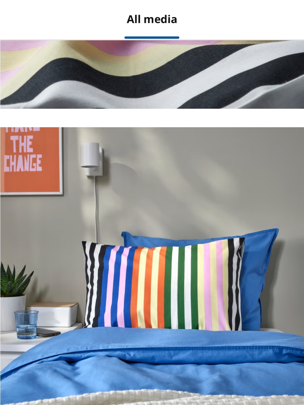 Multicolor Striped Pillowcase set - Modern Home Bedding, 24”x24” big squares